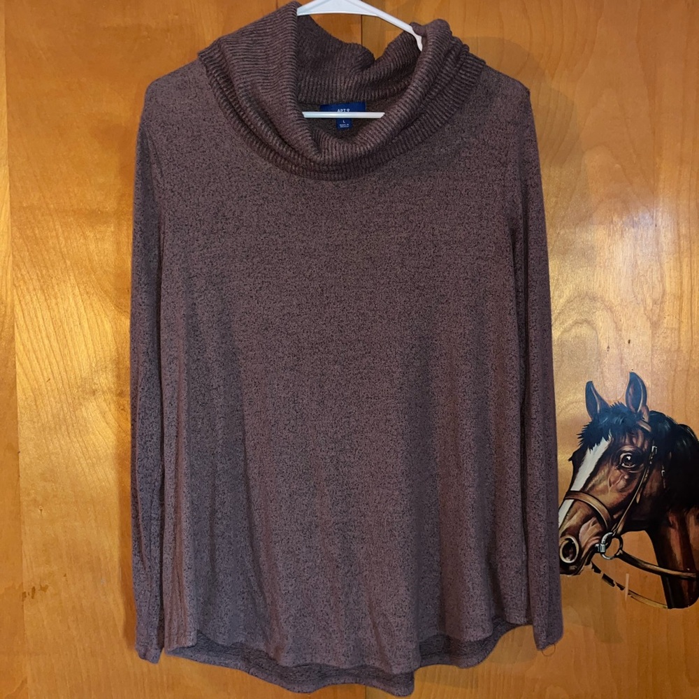 NEW Apt 9 deep mauve cowl neck sweater size L